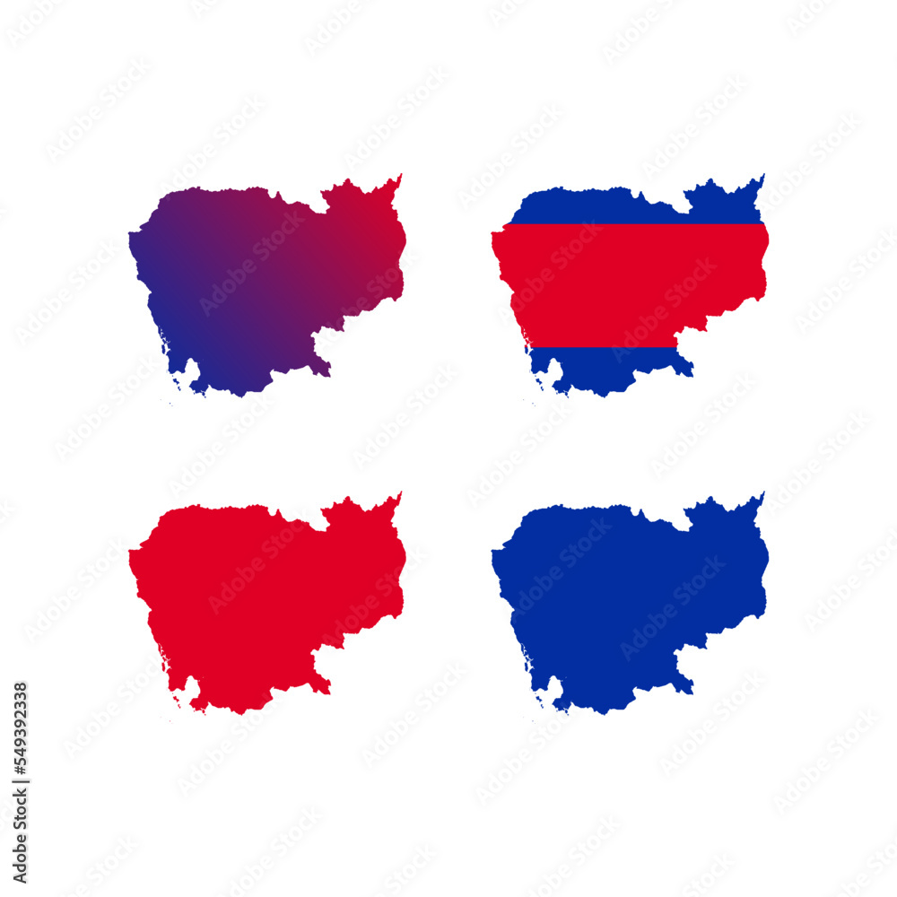 Obraz premium Cambodia country map vector set....