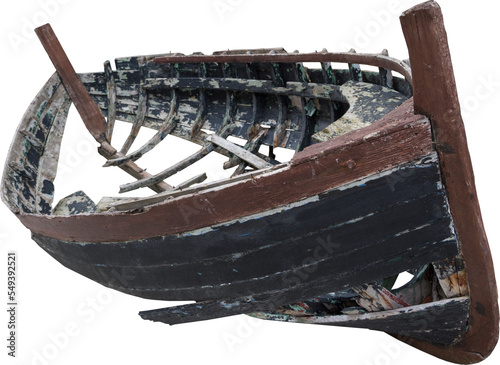 Fotografie, Obraz Isolated PNG cutout of a ship wreck on a transparent background