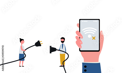 unplagged social media and internet. Disconnect offline