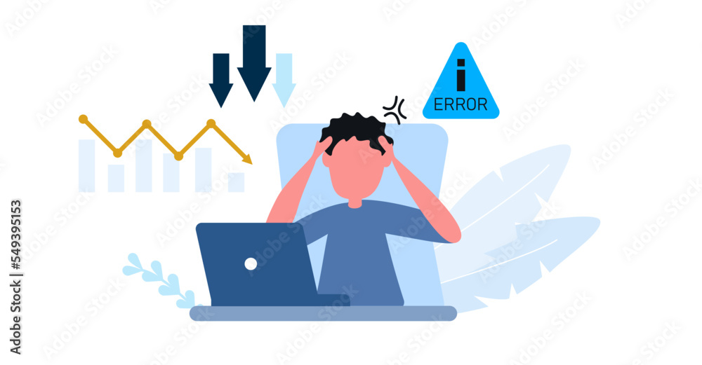 sad businessman Down arrow stocks graph sad businessman Down arrow stocks graph