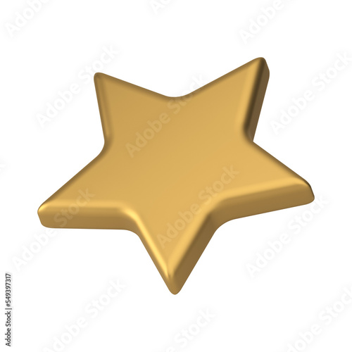 Star medal golden award best achievement insignia five pointed trophy 3d icon