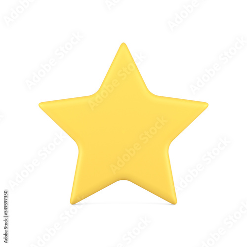 Star five pointed yellow best award rating achievement insignia 3d icon