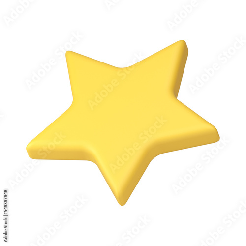 Star medal golden award best achievement insignia five pointed trophy 3d icon