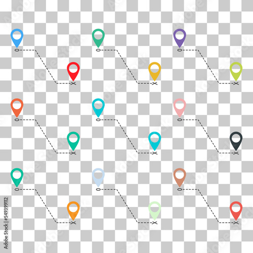 Set of We have moved announcement design, location Vector icon symbol, navigation illustration