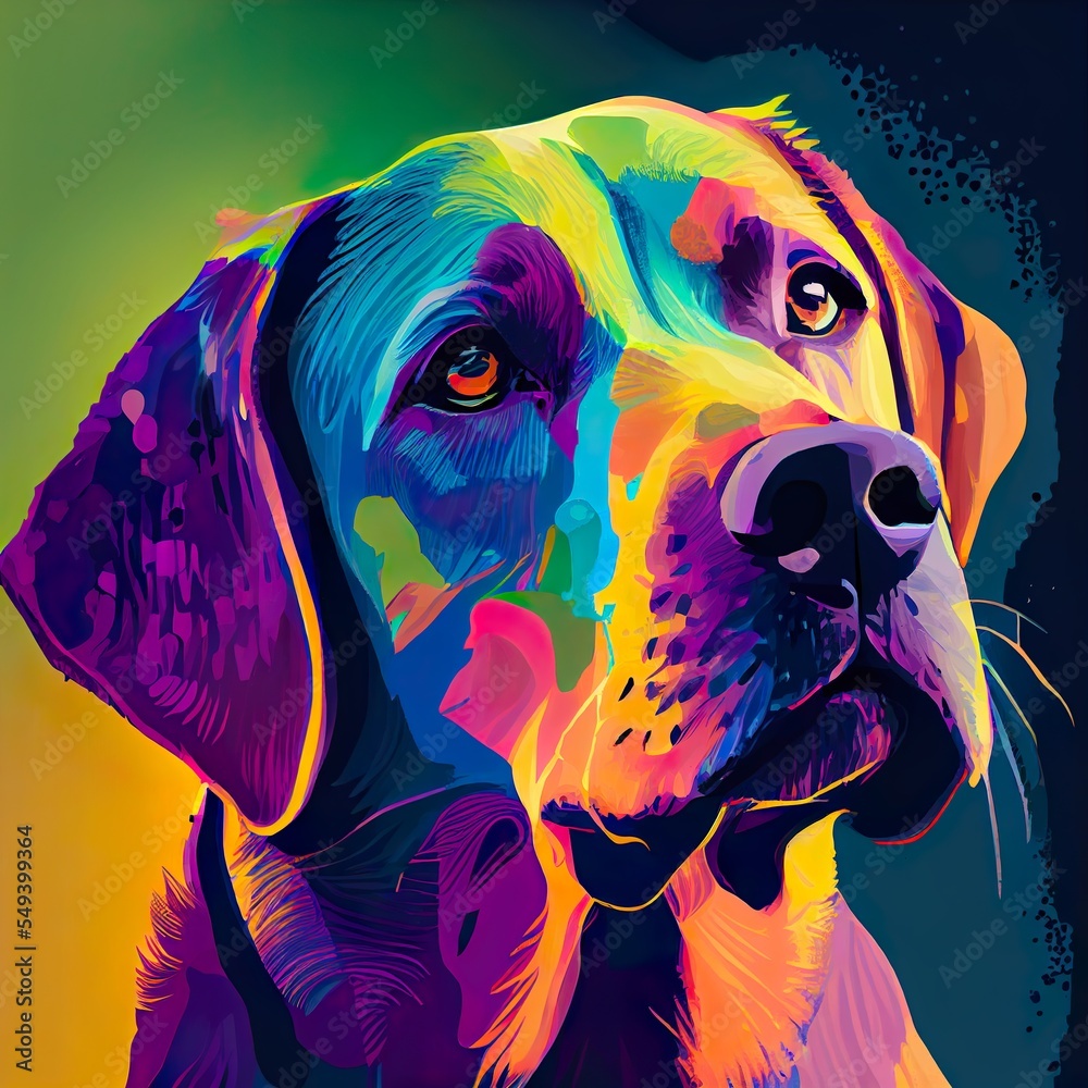 Colorful Dog Pop Art Portrait A Dog With Colorful Paint colorful-dog-pop-art-portrait-a-dog-with-colorful-paint