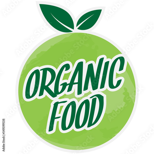 Organic Food sticker transparent design element. Rounded sticker organic food product clipart
