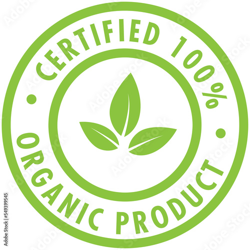 Organic product stamp transparent clipart. 100% organic design element