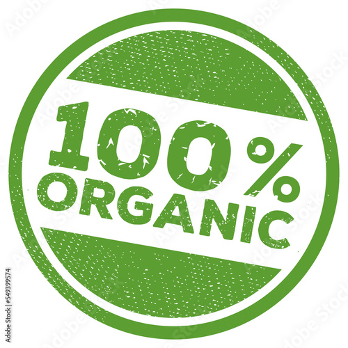 100% Organic product stamp transparent clipart. Organic product sticker design element