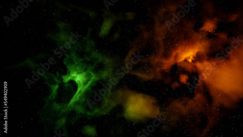 Colorful space background with nebula and stars. 3D rendering. © Vladimir Arndt