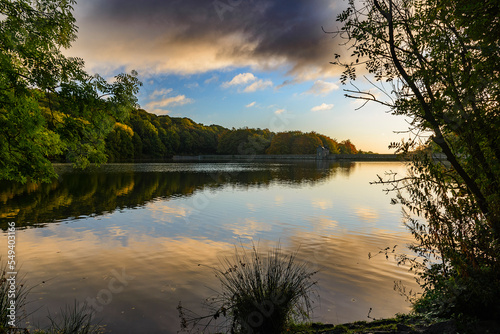 sunset on the lake, Linacre Reservoirs