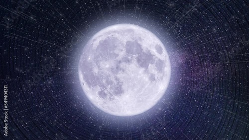 Full Moon Space Portal illustration, Meditation Animation