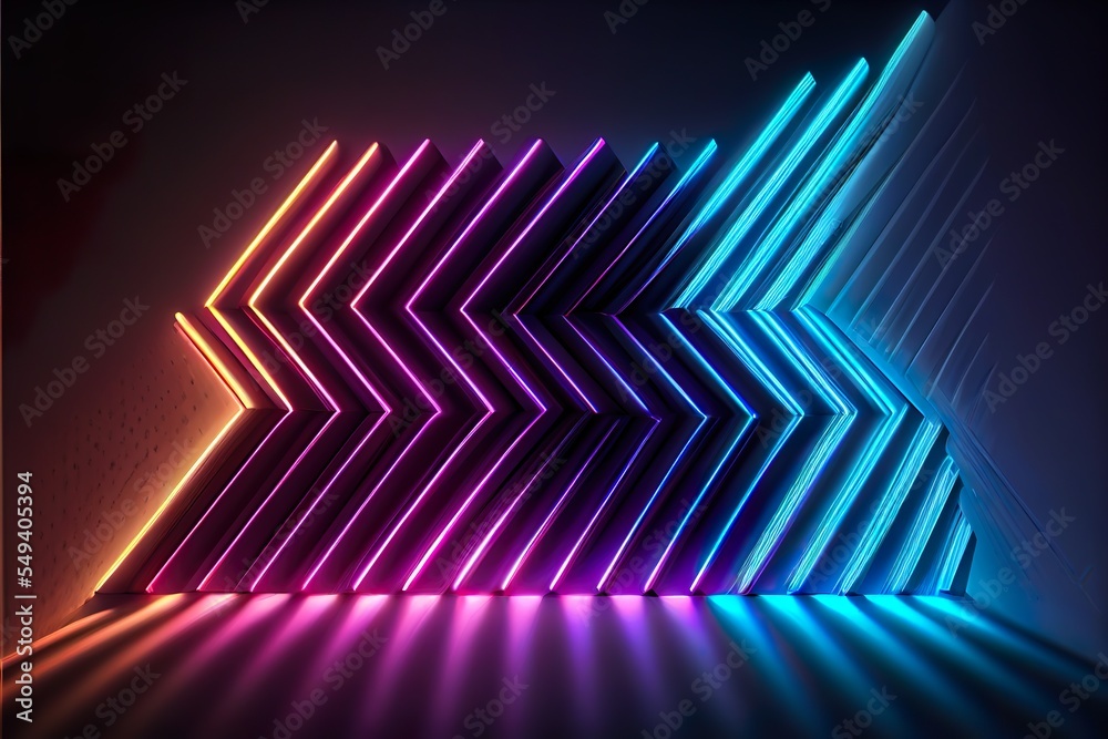 3d render, abstract background with, a purple and blue light ...