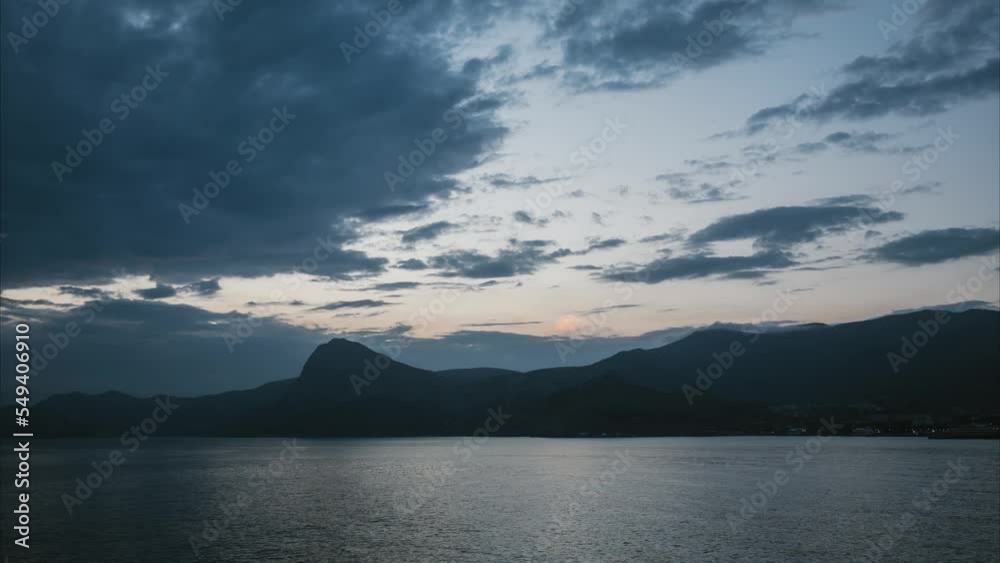 timelapse. Cold sunset with heavy clouds over the sea. timelapse. Cold sunset with heavy clouds over the sea.