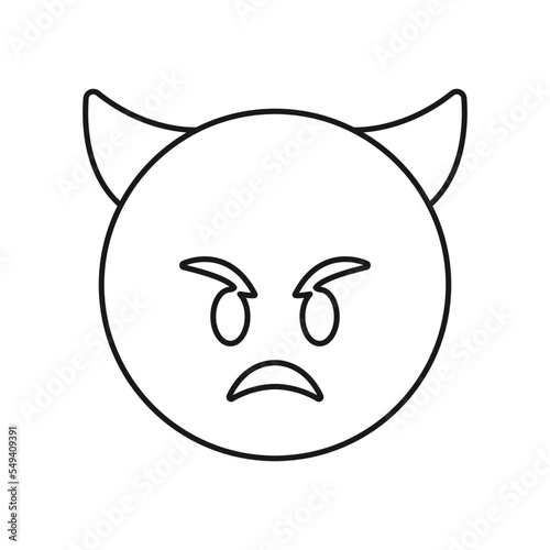 Angry face with horns icon. Goblin symbol modern, simple, vector, icon for website design, mobile app, ui. Vector Illustration