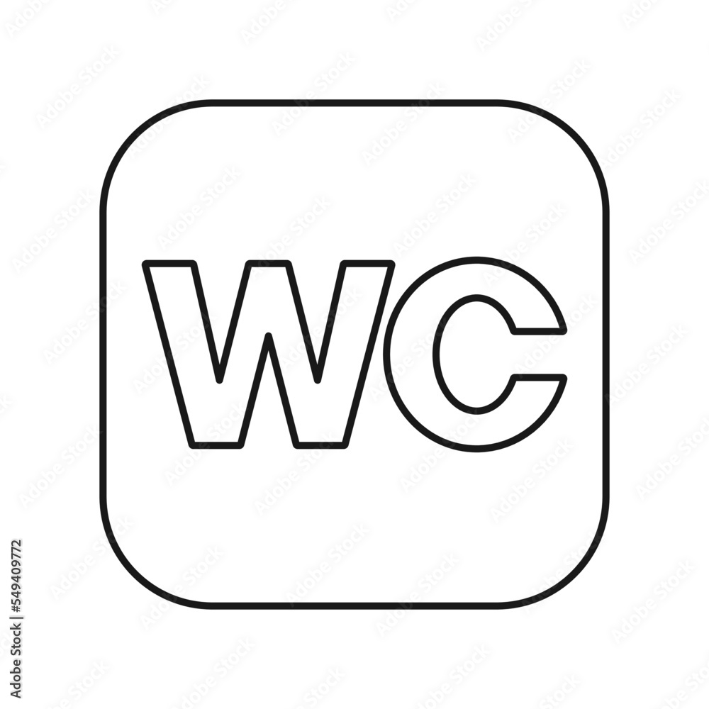 WC icon. Bathroom symbol modern, simple, vector, icon for website design, mobile app, ui. Vector Illustration WC icon. Bathroom symbol modern, simple, vector, icon for website design, mobile app, ui. Vector Illustration