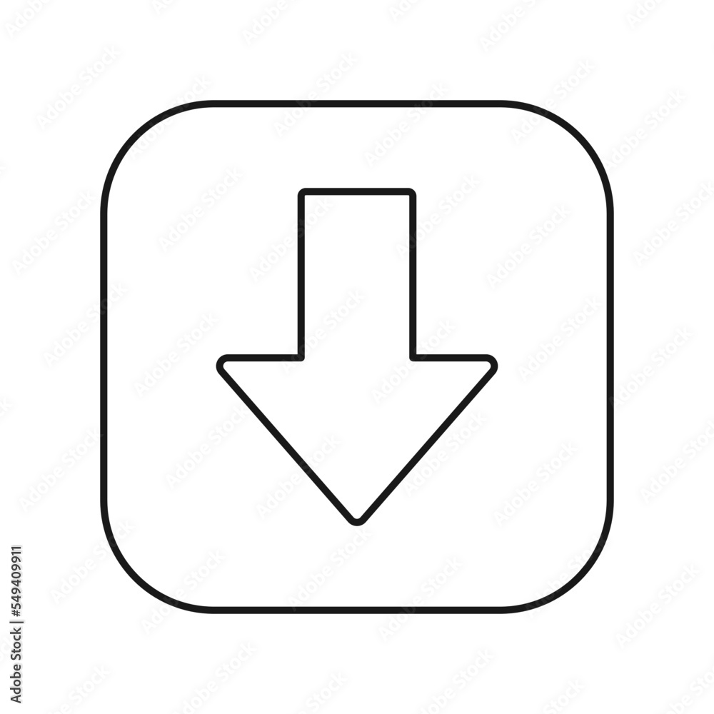 Down arrow icon. Multimedia symbol modern, simple, vector, icon for website design, mobile app, ui. Vector Illustration Down arrow icon. Multimedia symbol modern, simple, vector, icon for website design, mobile app, ui. Vector Illustration