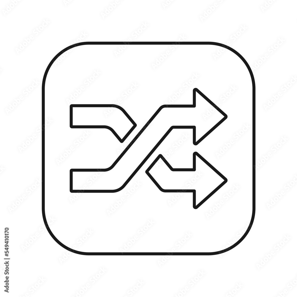 Shuffle icon. Multimedia symbol modern, simple, vector, icon for website design, mobile app, ui. Vector Illustration Shuffle icon. Multimedia symbol modern, simple, vector, icon for website design, mobile app, ui. Vector Illustration