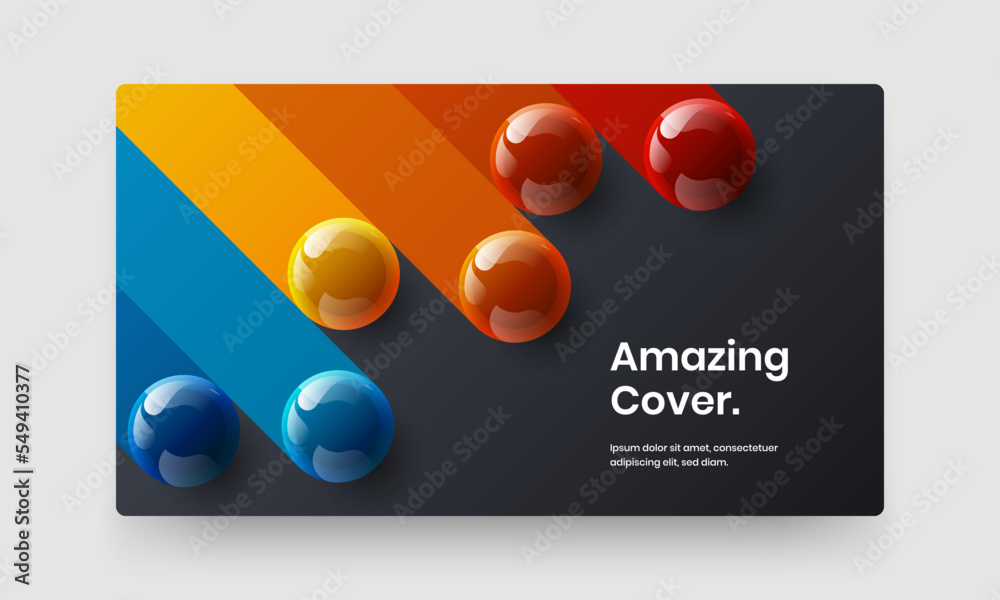 Modern realistic balls poster layout. Fresh website design vector concept.