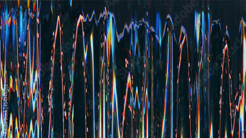 Analog glitch overlay. VHS noise. Old TV effect. Flicker fuzzy distortion rough texture abstract background. photo