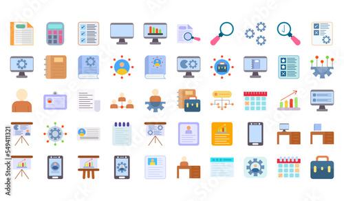 Set of 50 Flat Business icons