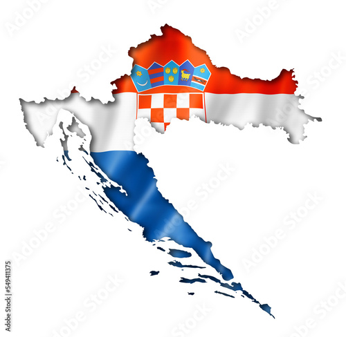 Fotografie Croatian flag map