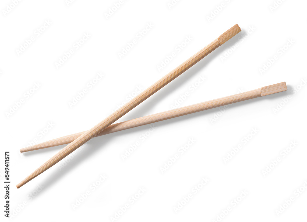 Wooden chopsticks isolated from the background Wooden chopsticks isolated from the background