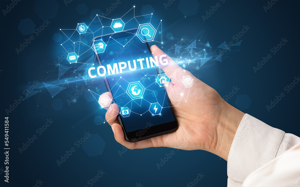Hand using smartphone with technology concept Hand using smartphone with technology concept