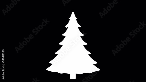 Christmas tree. 4k animation with optional Alpha luma matte.