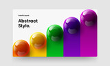 Geometric 3D balls catalog cover template. Minimalistic corporate brochure design vector concept.