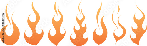 Set of hand drawn flames. Vector eps 10