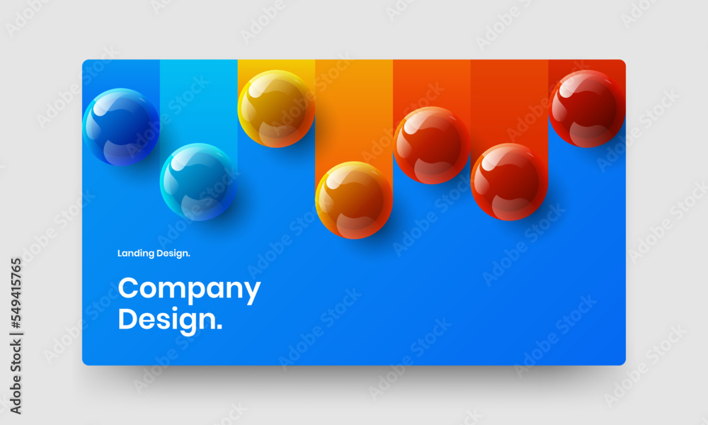 Simple 3D balls brochure layout. Original poster vector design illustration.