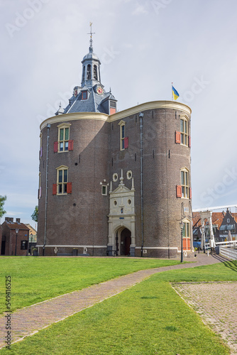 View of the Drommedaris in Enkhuizen, an historic gate to enter the town photo