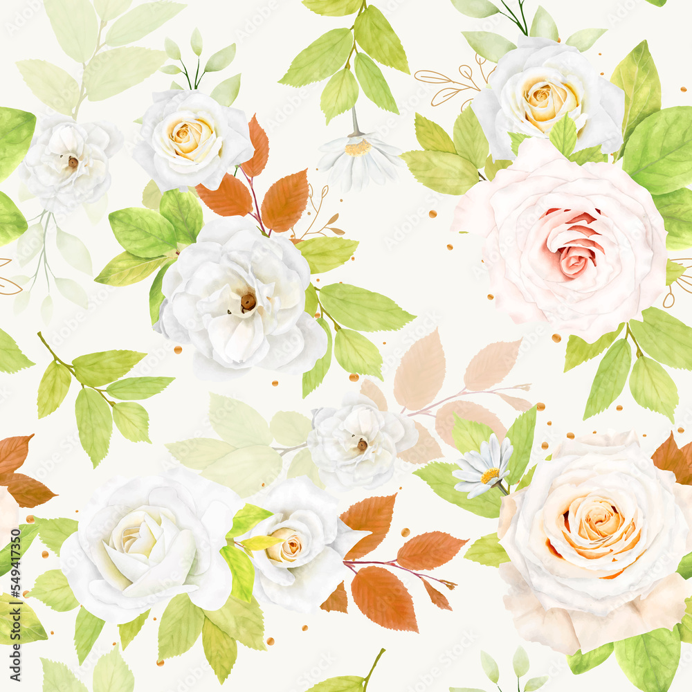 seamless floral pattern with illustrated background 