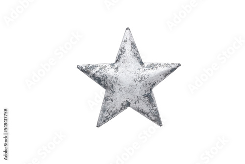 Christmas tree stars decorations isolated on white background.