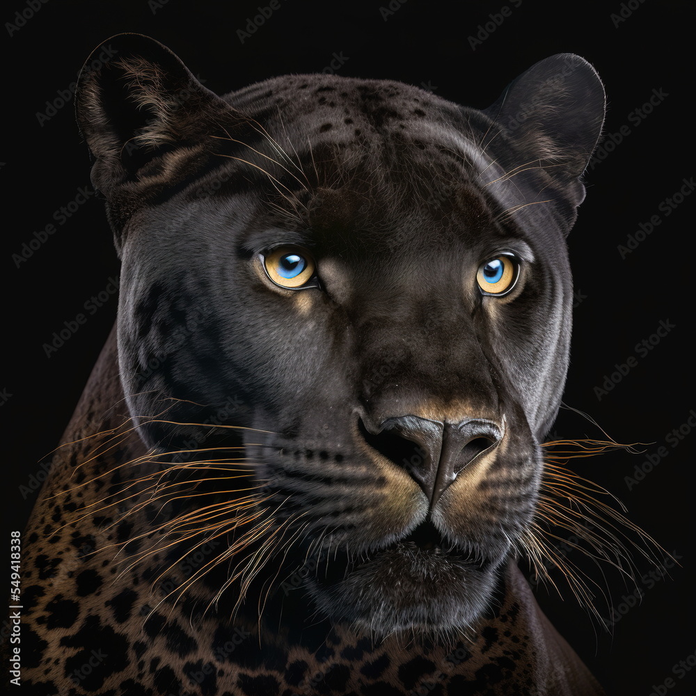 Panther Face Close Up Portrait - AI illustration 07
