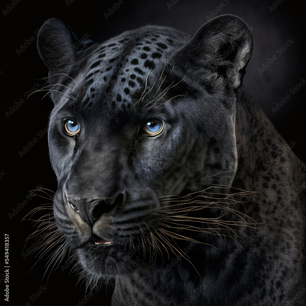 Panther Face Close Up Portrait - AI illustration 10