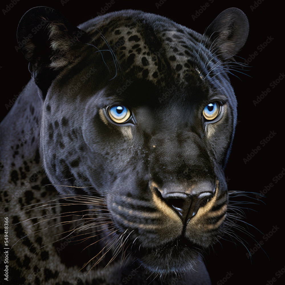 Panther Face Close Up Portrait - AI illustration 11