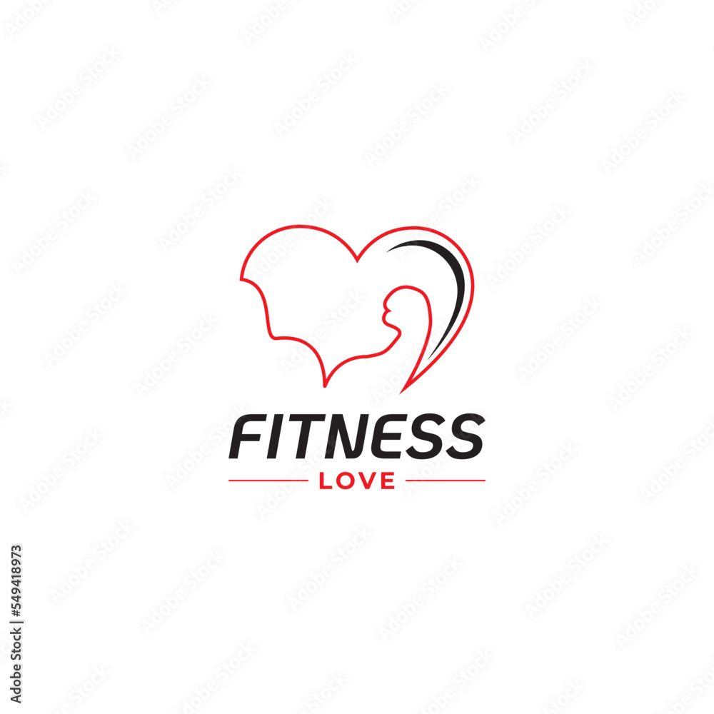 Love fit Fitness Logo Template
