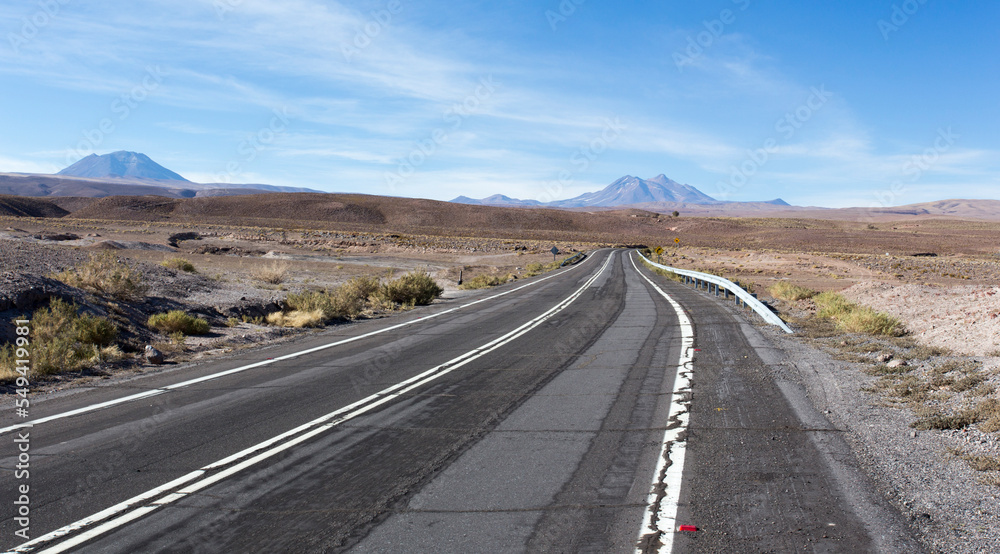 Fototapeta premium View of empty street in Atacama region