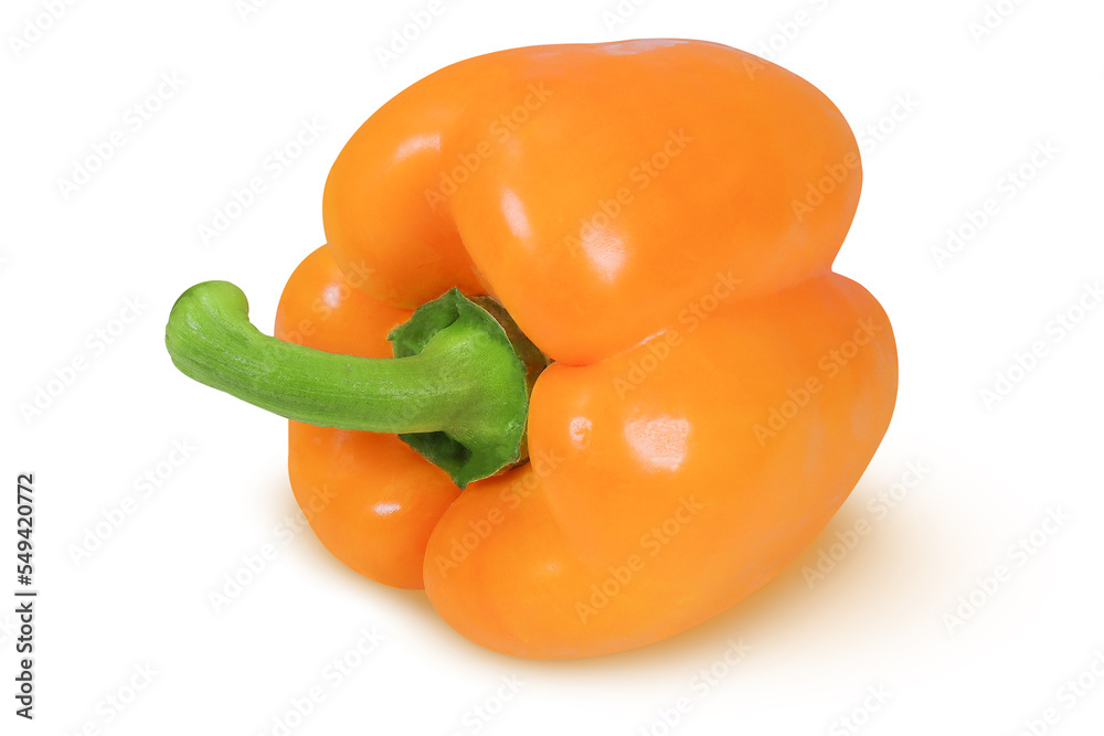 Orange pepper on an isolated white background. Orange pepper on an isolated white background.