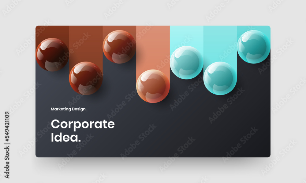 Isolated cover vector design layout. Amazing realistic spheres presentation template.