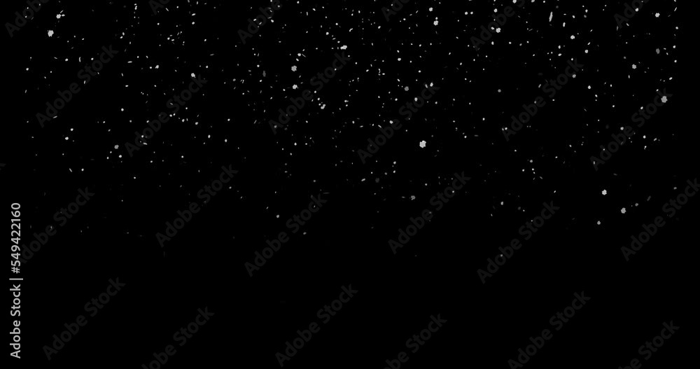 Snowfall overlay dark background, realistic snowing winter atmosphere