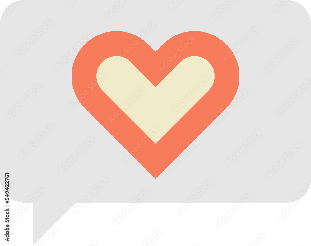 heart on text box illustration in minimal style heart on text box illustration in minimal style