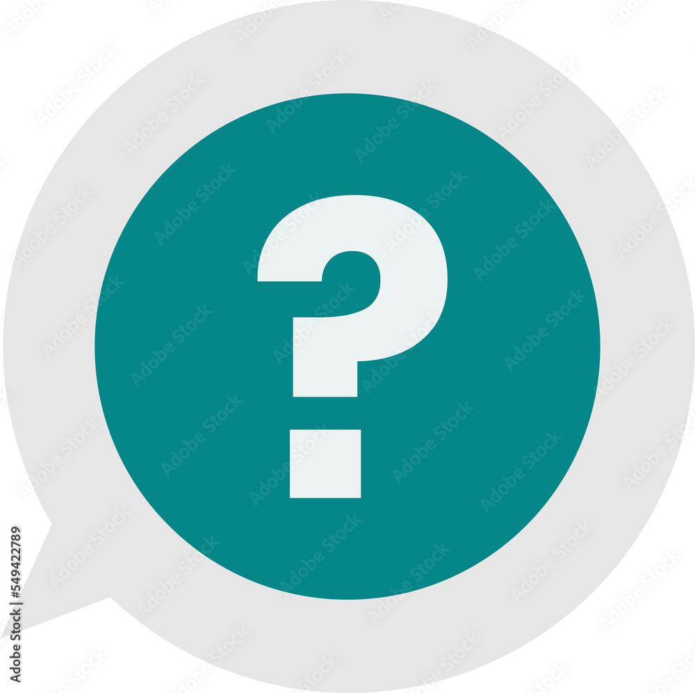 Doubt mark on text box illustration in minimal style Doubt mark on text box illustration in minimal style