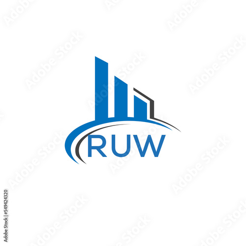 RUW letter logo. RUW blue image. RUW Monogram logo design for entrepreneur and business. RUW best icon.	
 photo