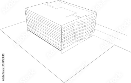 3D illustration of parking building project