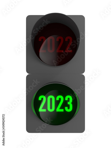 2023 new year. Traffic ligh...