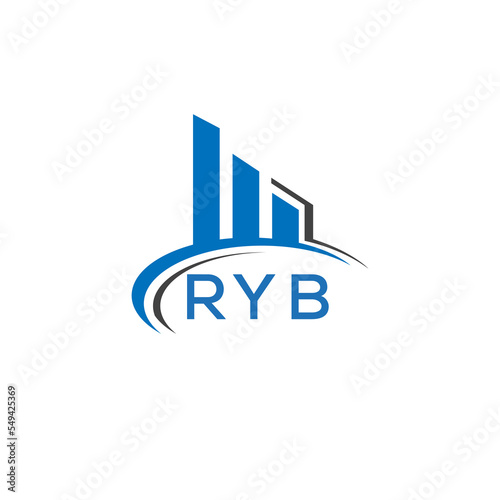 RYB letter logo. RYB blue image. RYB Monogram logo design for entrepreneur and business. RYB best icon.	
