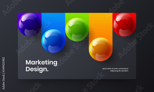 Modern 3D balls horizontal cover template. Vivid banner vector design concept. © kitka