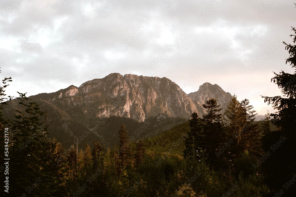 Mountain view of Giewont in Zakopane, Poland